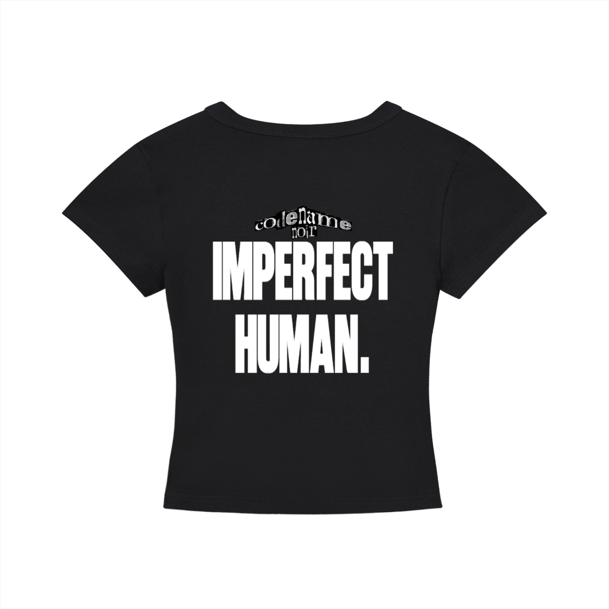 "Imperfect Human" Black Cropped