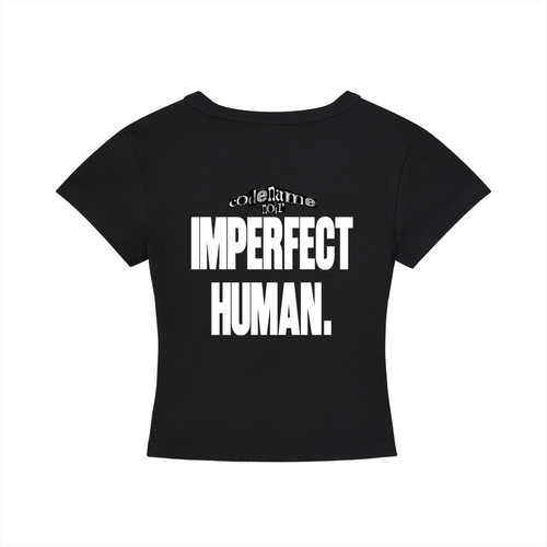 "Imperfect Human" Black Cropped