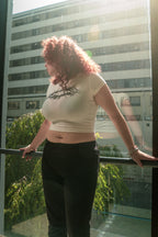 "Imperfect Human" White Cropped