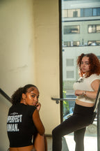 "Imperfect Human" Black Cropped