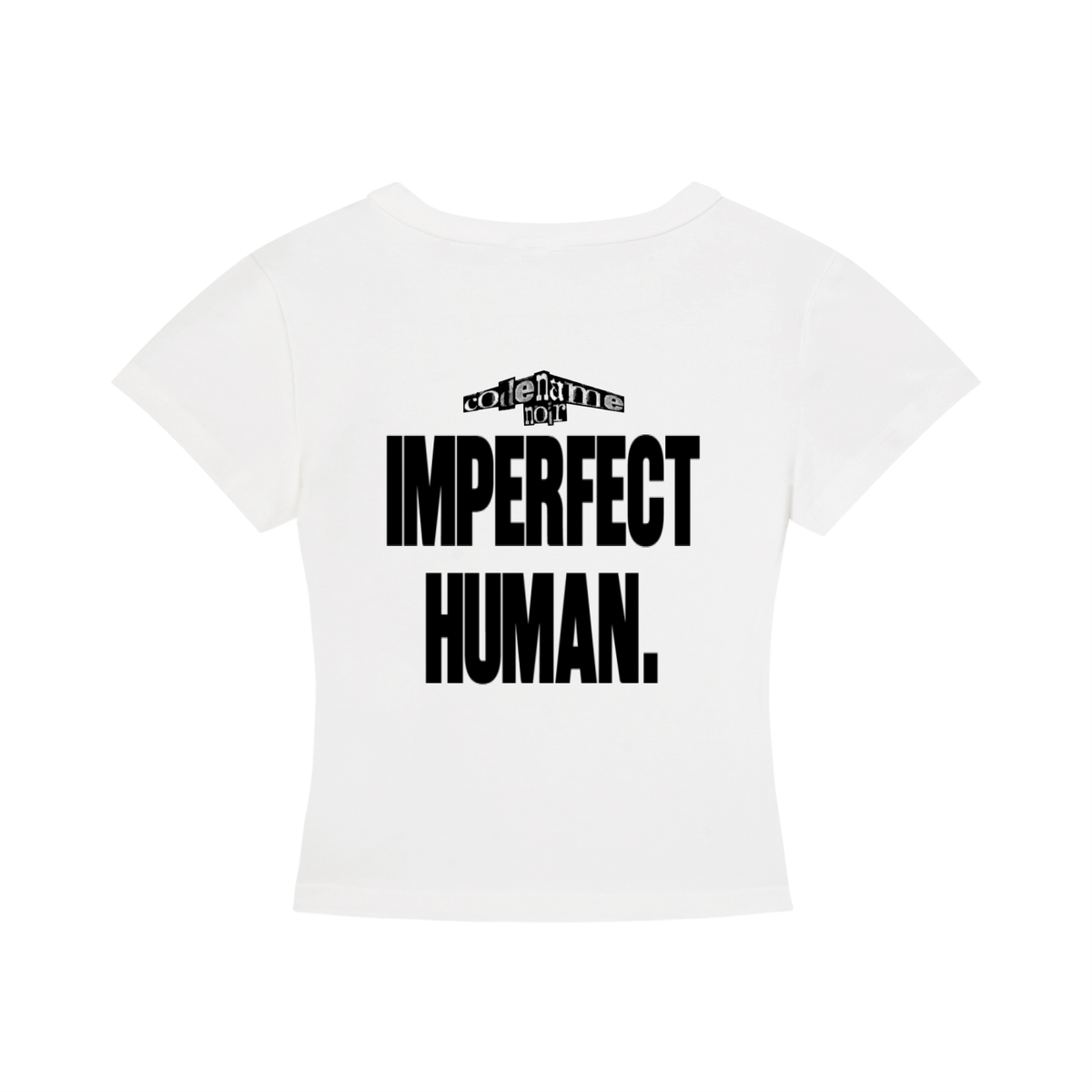 "Imperfect Human" White Cropped