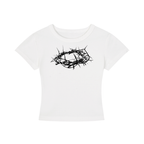 "Imperfect Human" White Cropped